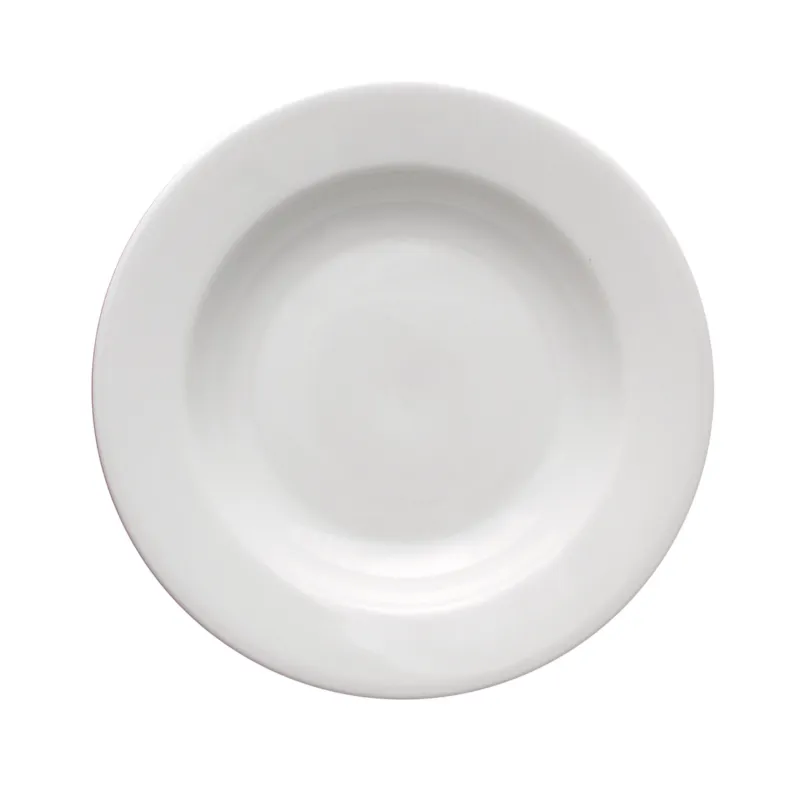 Affare Piatto Fondo in Porcellana Bianca Falda larga rinforzata, rotondo TRENTO 22,5 cm 6 pezzi lavabile in lavastoviglie Radif 1820