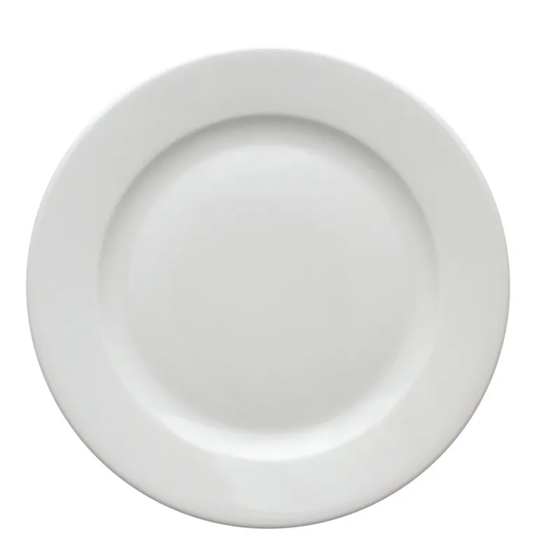 Offerta Piatto dessert in Porcellana Bianca Falda larga rinforzata, rotondo TRENTO 19 cm 6 pezzi lavabile in lavastoviglie Radif 1820