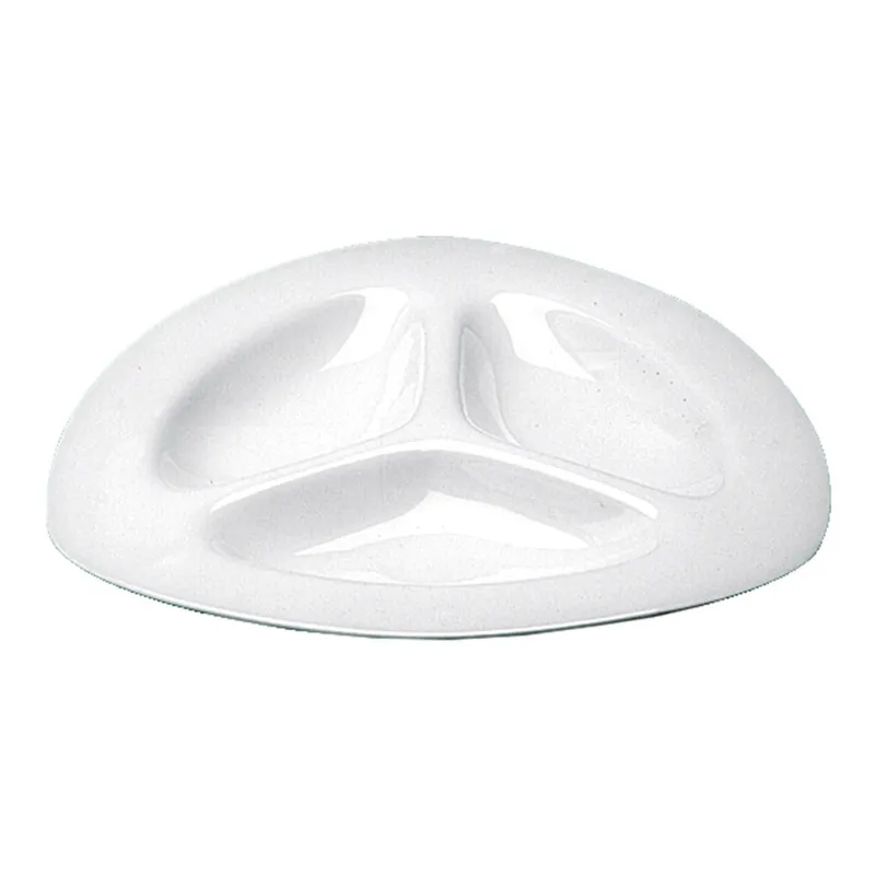 Piatto Gourmet Triangolare in 3 scomparti 28 cm cm in porcellana bianca pezzi lavabile in lavastoviglie Radif 1820 Prezzo Conveniente