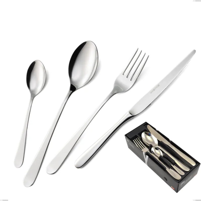 Prezzo Di Fabbrica Servizio posate 24 Pezzi LADY inox 18.10 Lucidato 2,5 mm in confezione salvaspazio Eme Posaterie