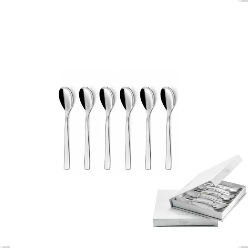 Confezione a libro 6 pezzi cucchiaini caffè Etoile Inox , 18/10 (AISI304), spessore 4 mm finitura inox lucido a specchio Eme Posaterie Economico