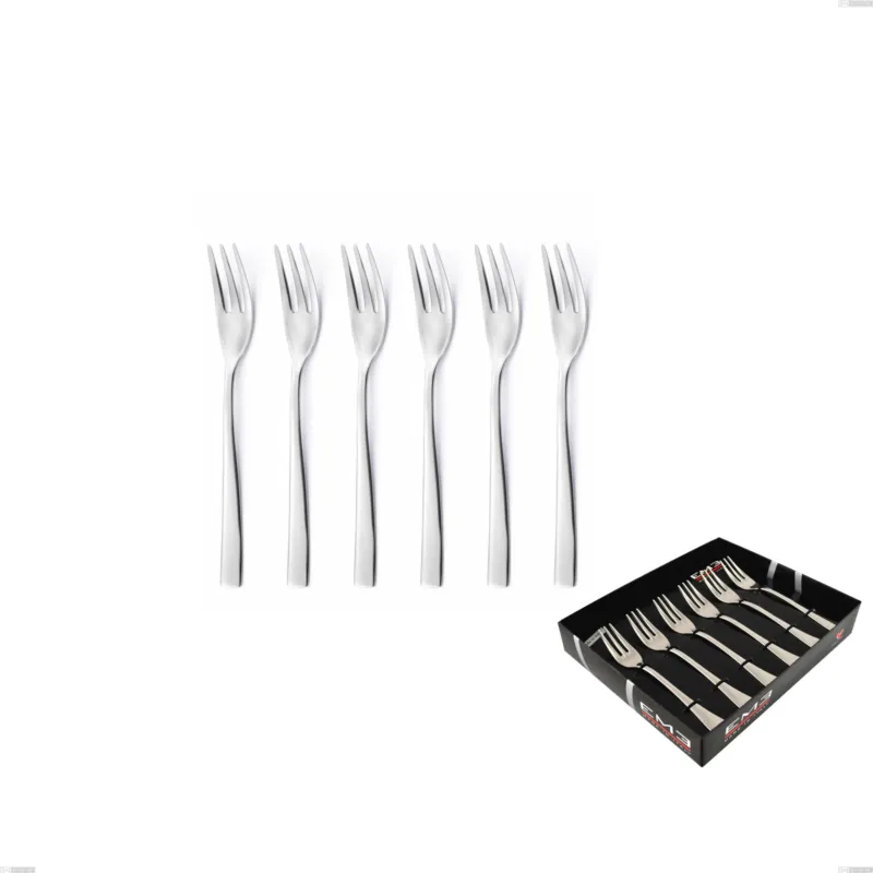 A Buon Prezzo Confezione vetrina 6 pezzi forchettine dolce Etoile Inox , 18/10 (AISI304), spessore 4 mm finitura inox lucido a specchio Eme Posaterie