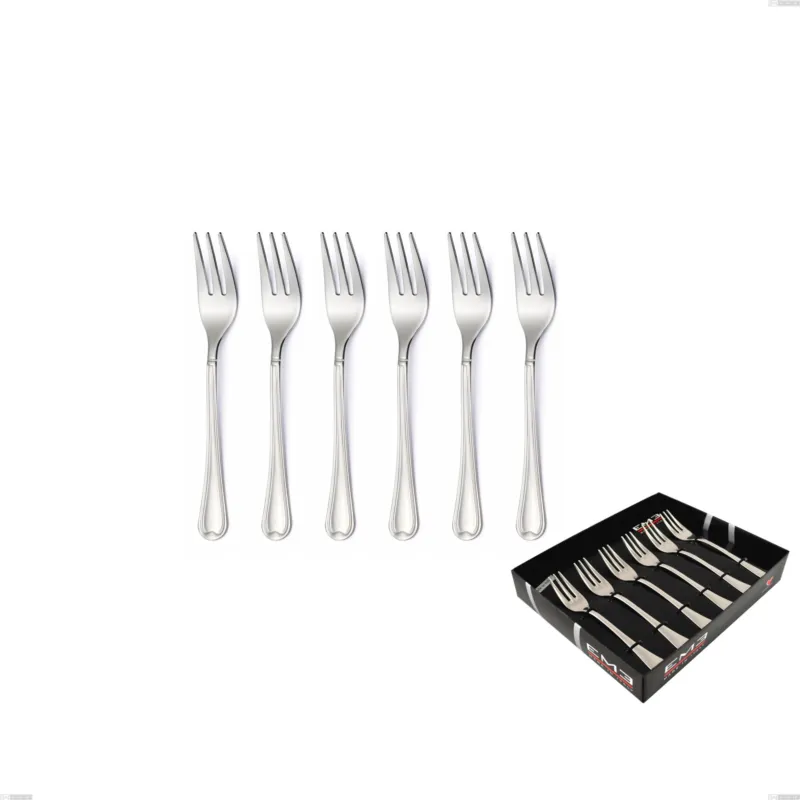 Confezione vetrina 6 pezzi forchettine dolce Euro, 18/10 (AISI304), spessore 2,00 mm Eme Posaterie Must-Have