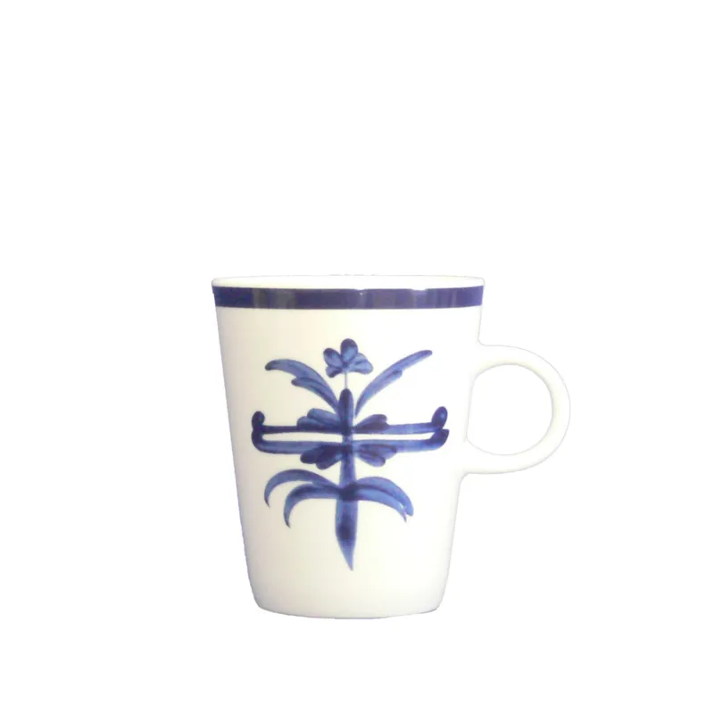 Occasione Mug Conico Decoro antico Ragno 8xh10 cm in porcellana bianca lavabile in lavastoviglie, set 2 pezzi Radif 1820