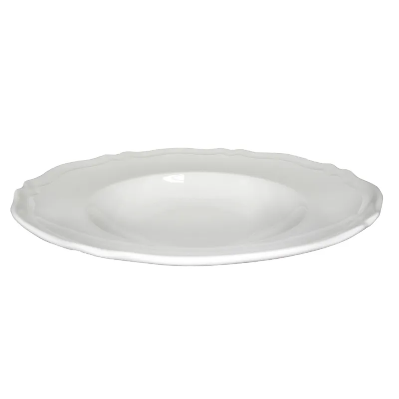 Prezzo Scontato Piatto Rotondo Pasta RINASCIMENTO 27.00 CM in porcellana bianca lavabile in lavastoviglie, confezione 6 pezzi Radif 1820