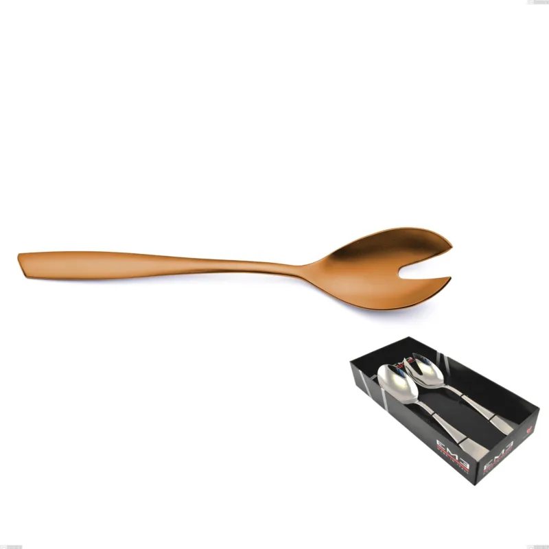 Acquista Ora Confezione vetrina 2 pezzi insalata Eleven Sahara 2,5 mm Brunita sabbiata , Acciaio inox 18/10 (AISI 304), spessore 2,5 mm Eme Posaterie