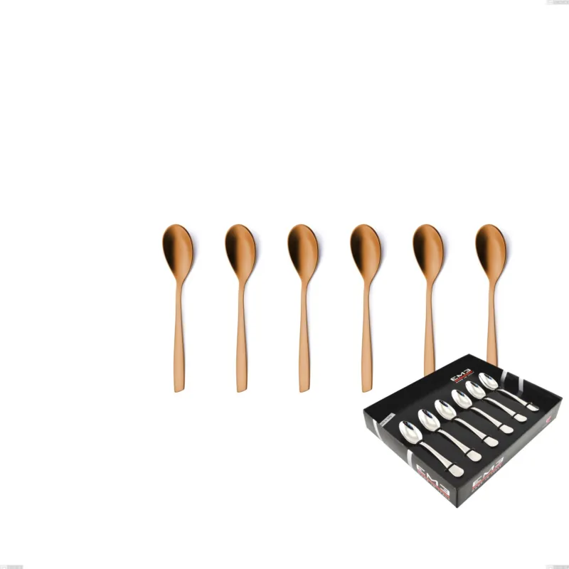 Confezione vetrina 6 pezzi moka Eleven Sahara 2,5 mm Brunita sabbiata , Acciaio inox 18/10 (AISI 304), spessore 2,5 mm Eme Posaterie Direttamente Dal Produttore