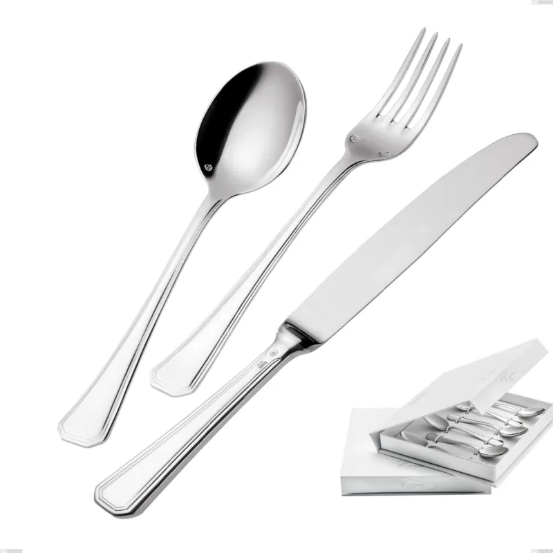 Confezione a libro 6 pezzi cucchiaino moka Savoia Argentato 3 mm spessore argento 25 micron, Acciaio inox 18/10 (AISI304) Argento 25 micron, spessore 3 mm Eme Posaterie Consegna Rapida