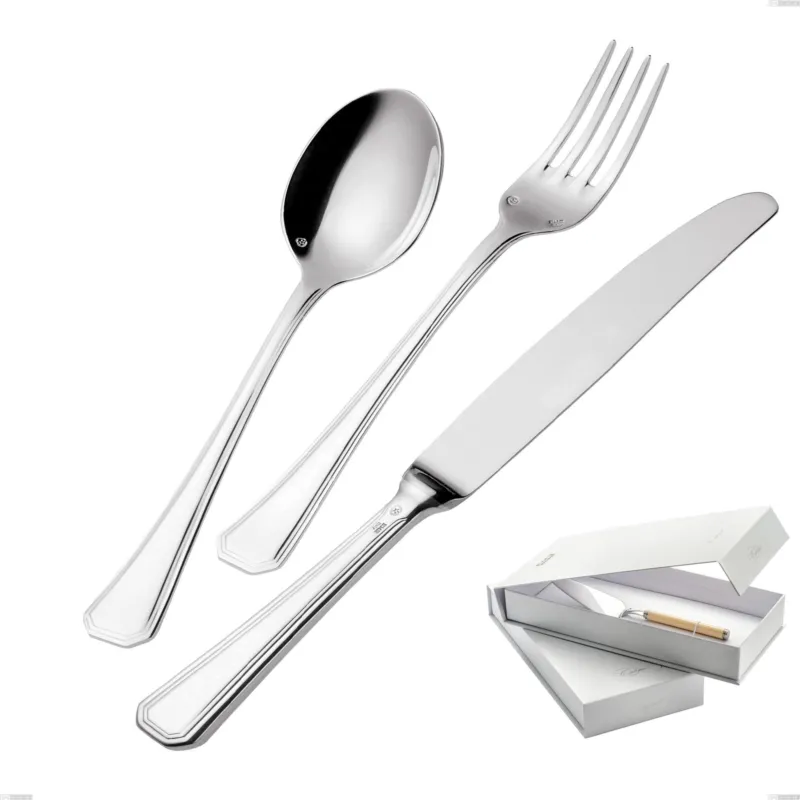 Confezione a libro 1 pezzo pala torta Savoia Argentato 3 mm spessore argento 25 micron, Acciaio inox 18/10 (AISI304) Argento 25 micron, spessore 3 mm Eme Posaterie Promozione Esclusiva