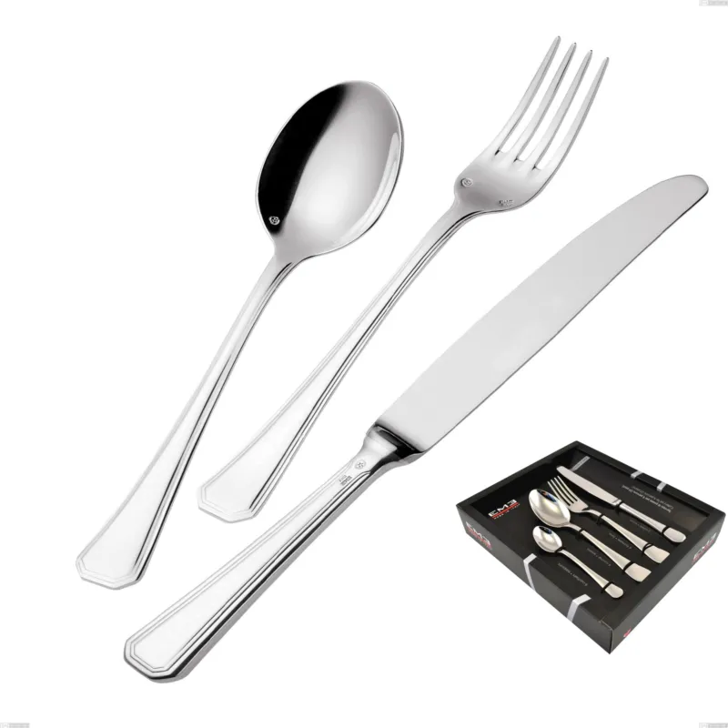 Confezione vetrina 24 pezzi coltello manico vuoto Savoia Argentato 3 mm spessore argento 25 micron, Acciaio inox 18/10 (AISI304) Argento 25 micron, spessore 3 mm Eme Posaterie Bestseller