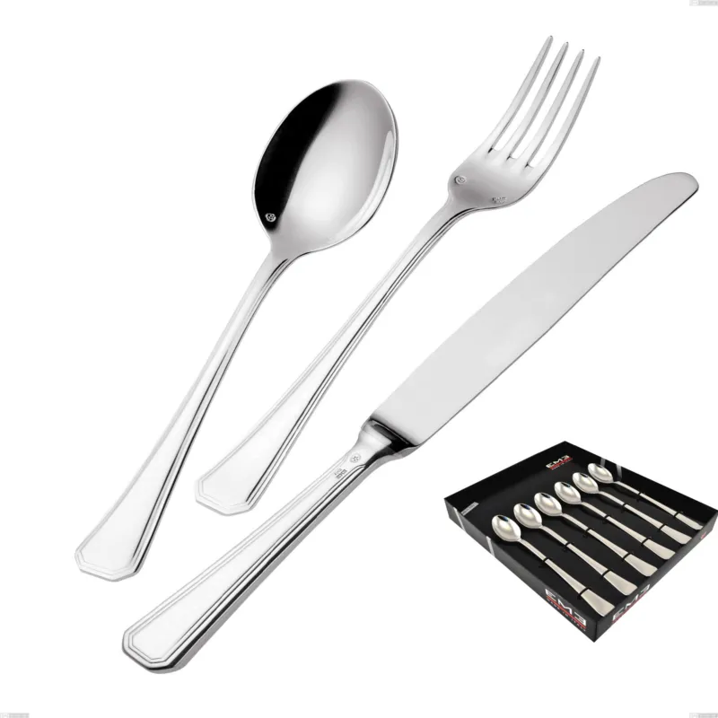 Pagamento Sicuro Confezione vetrina 6 pezzi cucchiaini bibita Savoia Argentato 3 mm spessore argento 25 micron, Acciaio inox 18/10 (AISI304) Argento 25 micron, spessore 3 mm Eme Posaterie