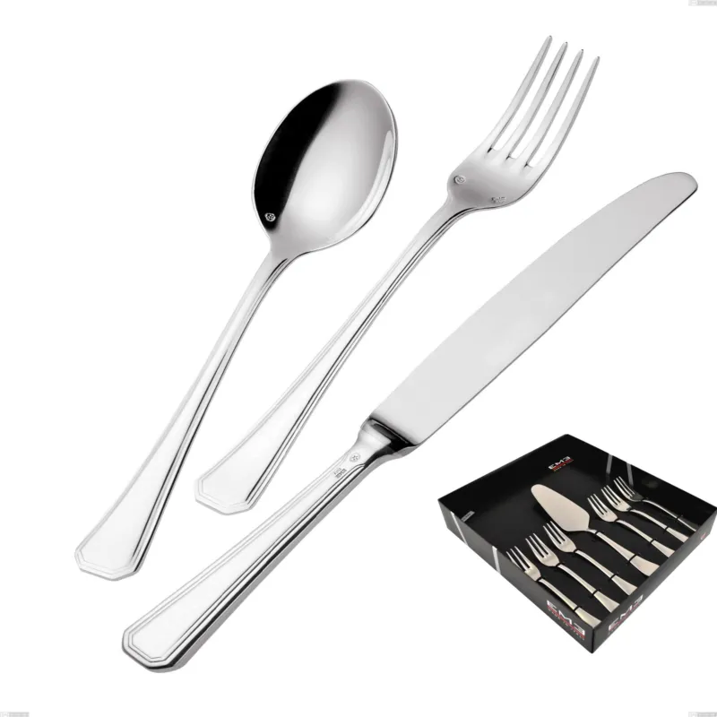 Saldi Confezione vetrina 7 pezzi dolce Savoia Argentato 3 mm spessore argento 25 micron, Acciaio inox 18/10 (AISI304) Argento 25 micron, spessore 3 mm Eme Posaterie