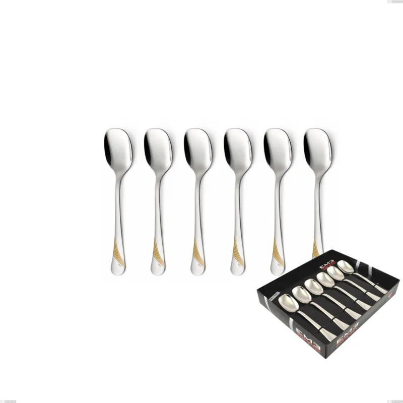 Confezione vetrina 6 pezzi gelato Milano Inciso Oro , 18/10 (AISI304) finitura inox lucido e oro, spessore 2,5 mm Eme Posaterie Acquista Ora