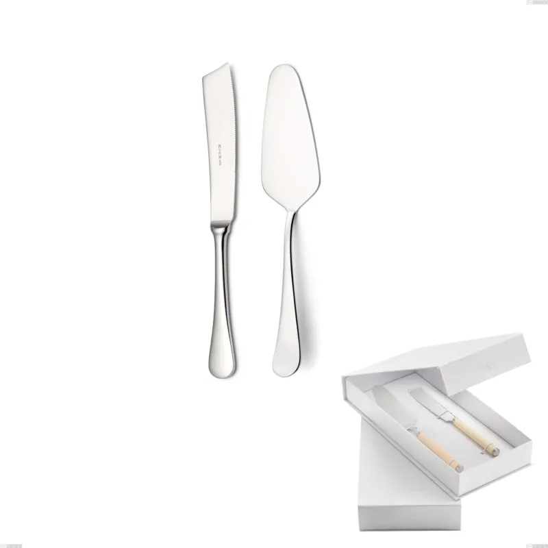 Affare Confezione a libro 2 pezzi,paletta più coltello dolce da servizio Milano inox 18/10 , Acciaio inox 18/10 (AISI304) lucido a specchio, spessore 2,5 mm Eme Posaterie