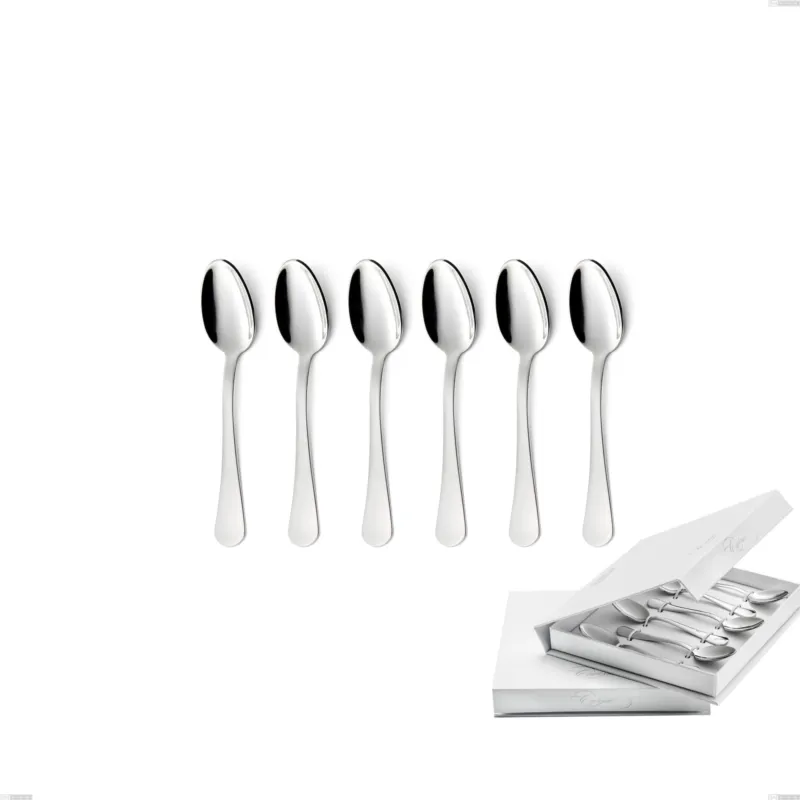Novità Confezione a libro 6 pezzi cucchiaino moka Milano inox 18/10 , Acciaio inox 18/10 (AISI304) lucido a specchio, spessore 2,5 mm Eme Posaterie