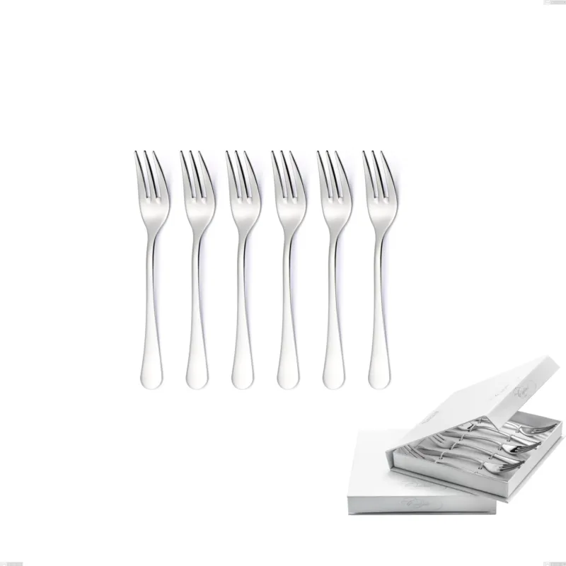 Confezione a libro 6 pezzi forchette dolce Milano inox 18/10 , Acciaio inox 18/10 (AISI304) lucido a specchio, spessore 2,5 mm Eme Posaterie Compra Online