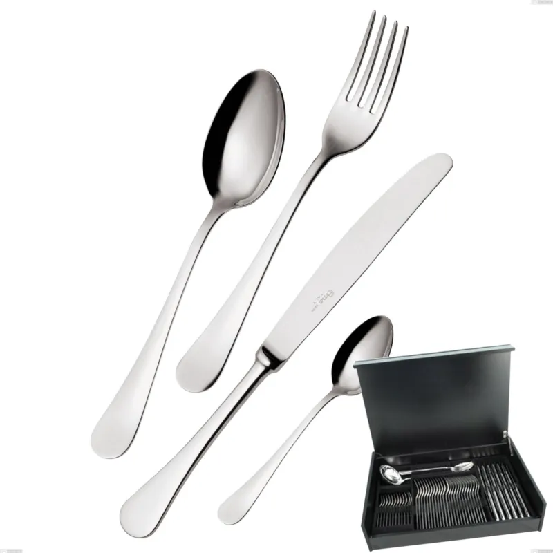 Servizio di posate 51 pezzi in astuccio di legno Milano inox 18/10 , Acciaio inox 18/10 (AISI304) lucido a specchio, spessore 2,5 mm Eme Posaterie Spedizione Espresso