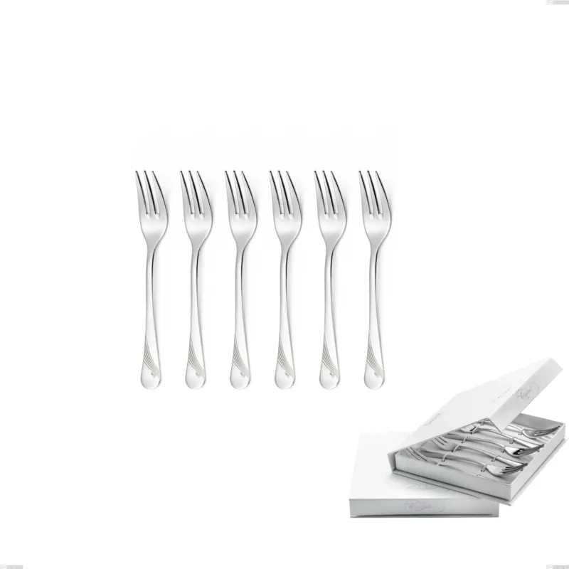 Confezione a libro 6 pezzi forchette dolce Milano Inciso , 18/10 (AISI304) acciaio inox Lucido , spessore 2,5 mm Eme Posaterie Direttamente Dal Produttore