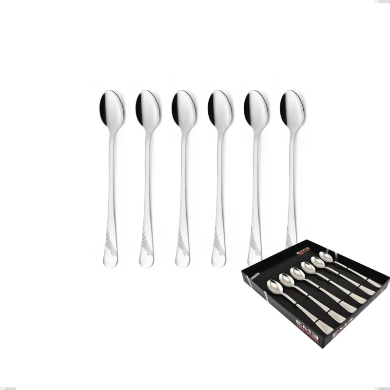 Più Venduto Confezione vetrina 6 pezzi cucchiaini bibita Milano Inciso , 18/10 (AISI304) acciaio inox Lucido , spessore 2,5 mm Eme Posaterie