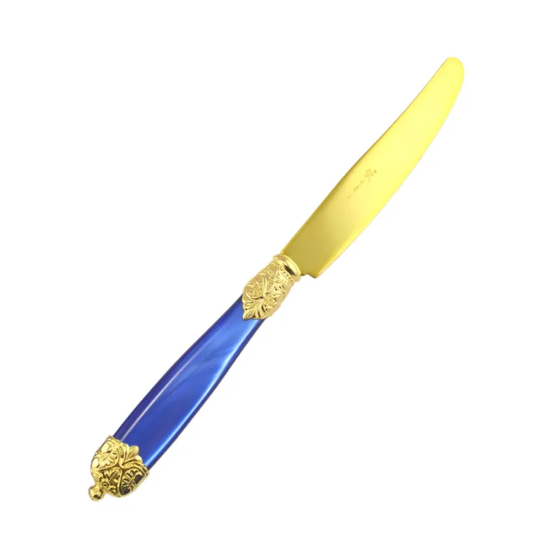 Coltello da tavola Mirage in Ghiere oro Tin Gold 18.10 (AISI 304) manico perlato doppia ghiera lavabili in lavastoviglie Blu Perlato Eme Posaterie avorio perlato 13 Novità