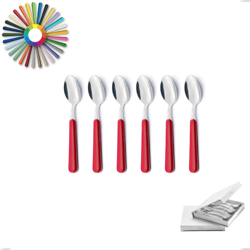 Più Venduto Confezione a libro 6 pezzi cucchiaini caffè Brio, Acciaio inox 18.c (AISI 430), manici in abs Eme Posaterie rosa 66