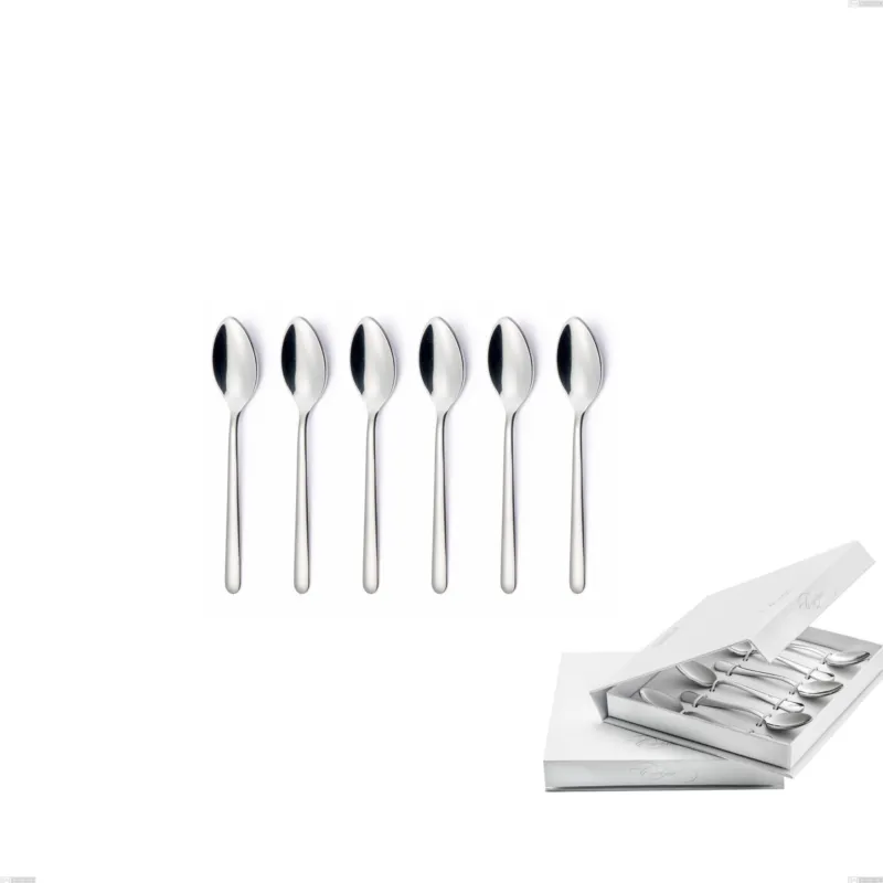 Confezione a libro 6 pezzi cucchiaino moka Venice, Acciaio inox 18/10 (AISI304), spessore 4.00 mm Eme Posaterie Reso Gratuito