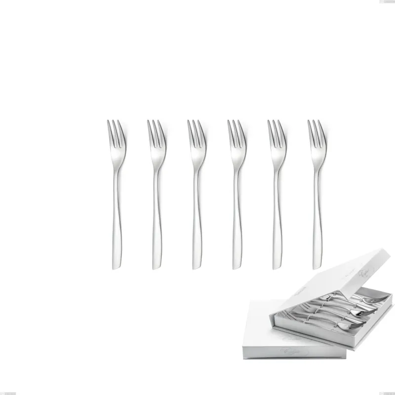 Confezione a libro 6 pezzi forchette dolce Shark, Acciaio inox 18/C (AISI430), spessore 2.00 mm Eme Posaterie Nuovo Arrivo