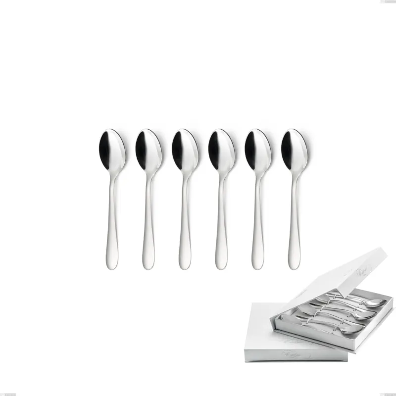 Direttamente Dal Produttore Confezione a libro 6 pezzi cucchiaini caffè Segno, Acciaio inox 18/10 (AISI304), spessore 1.8 mm Eme Posaterie