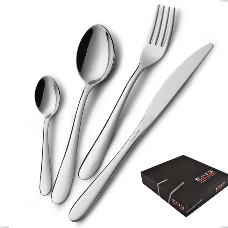 Offerta Lampo Set di posate 75 pezzi Segno in confezione regalo coltello economico, Acciaio inox 18/10 (AISI304), spessore 1.8 mm Eme Posaterie