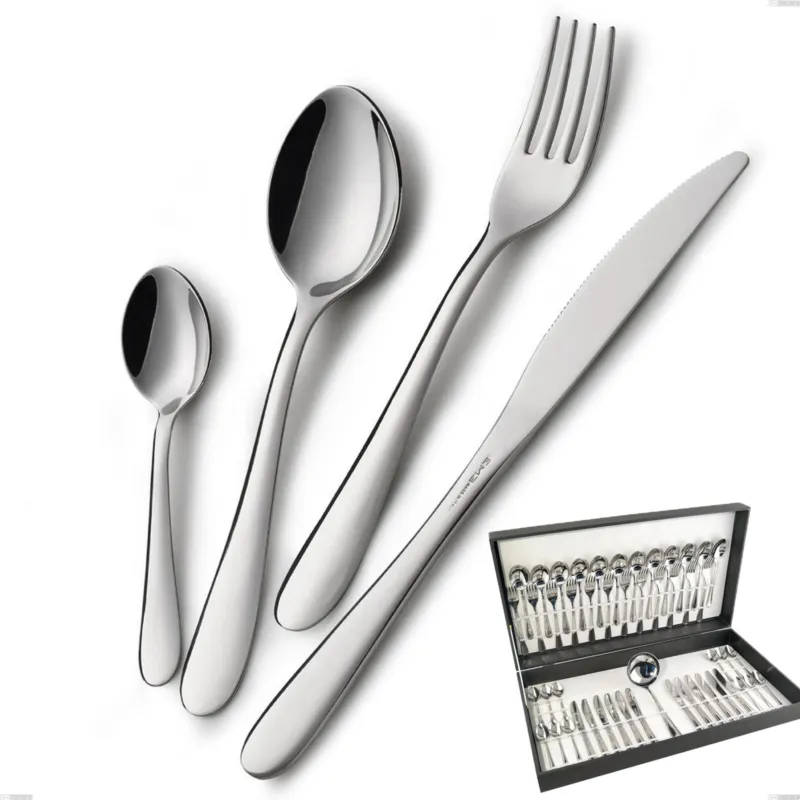 Soddisfatti O Rimborsati Servizio di posate 75 pezzi in astuccio regalo coltello economico Segno, Acciaio inox 18/10 (AISI304), spessore 1.8 mm Eme Posaterie