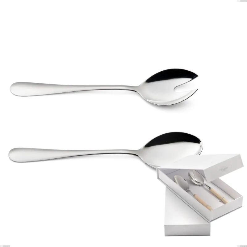 Di Tendenza Confezione a libro 2 pezzi insalata Segno, Acciaio inox 18/10 (AISI304), spessore 1.8 mm Eme Posaterie