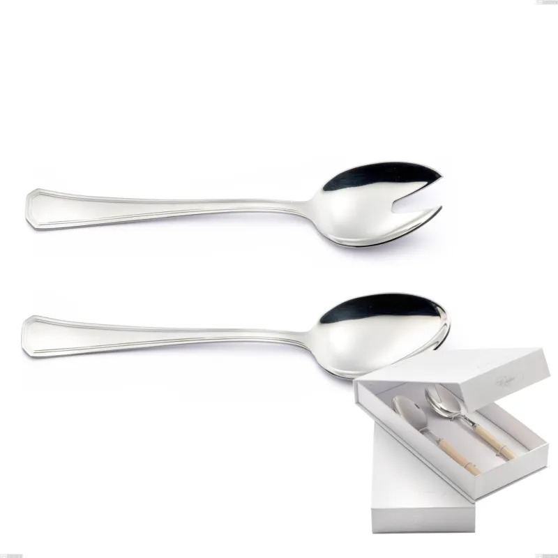 Confezione a libro 2 pezzi insalata Savoia, Acciaio inox 18.10 (AISI304), spessore 2.5 mm Eme Posaterie Sconto