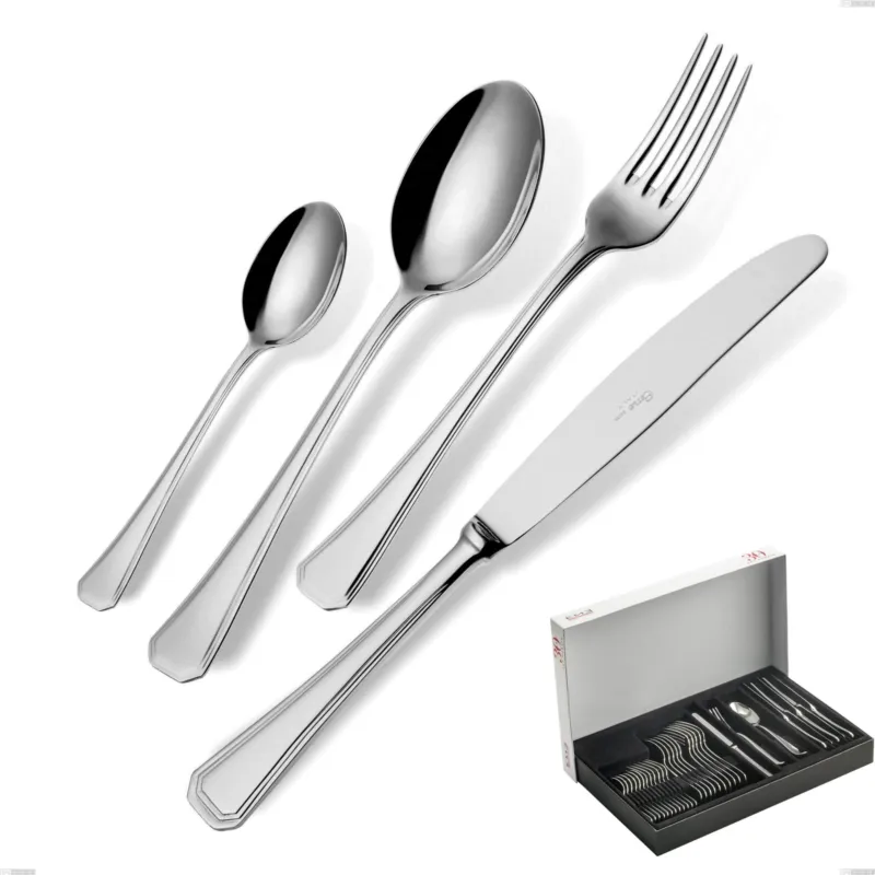 Confezione Panoramica 30 pezzi Savoia, Acciaio inox 18.10 (AISI304), spessore 2.5 mm Eme Posaterie Scelto Dai Clienti