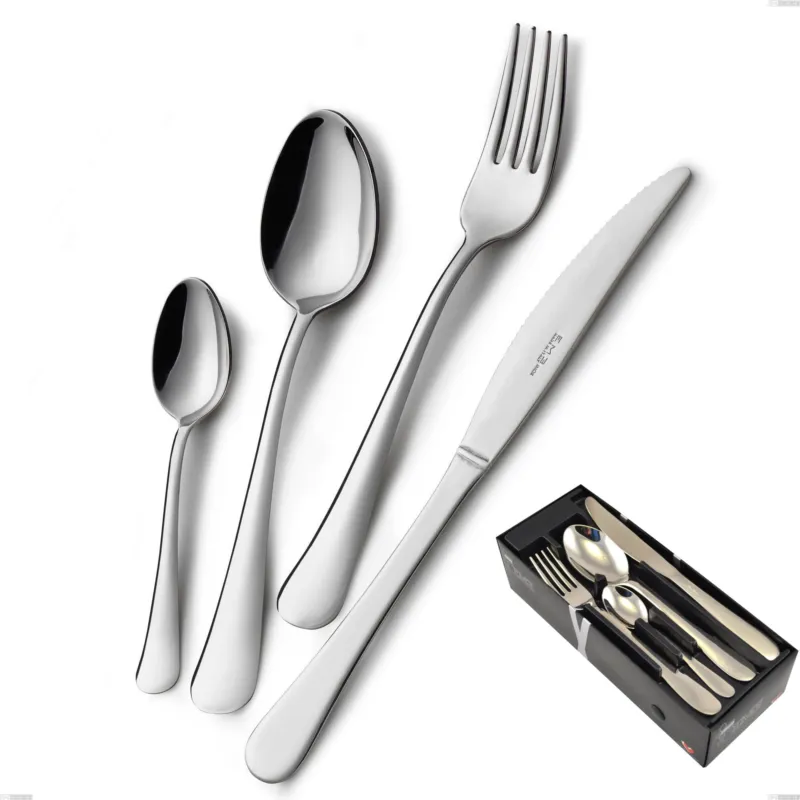 Confezione salvaspazio 24 pezzi coltello economico Oxford, Acciaio inox 18/C (AISI430), spessore 2.00 mm Eme Posaterie Must-Have