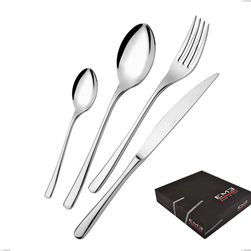 Offerta Speciale Set di posate 75 pezzi Opera in confezione regalo, Acciaio inox 18/10 (AISI304), spessore 5.00 mm Eme Posaterie