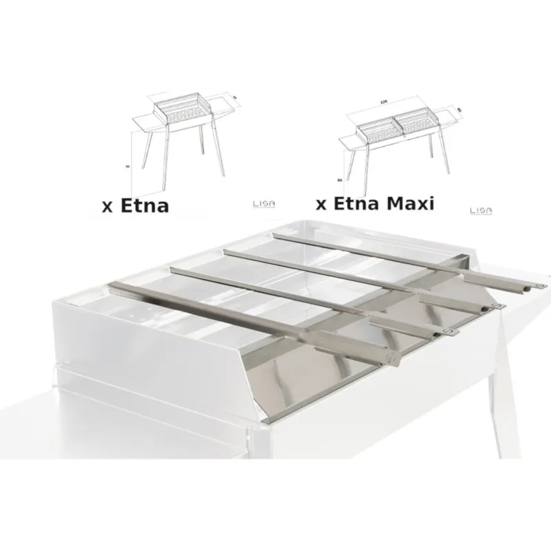Kit accessorio per Picanha brasiliana PER ETNA ed ETNA MAXI in Acciaio Inox Aisi 430 dimensioni 16x60x h 16 cm LISA SRL Novità