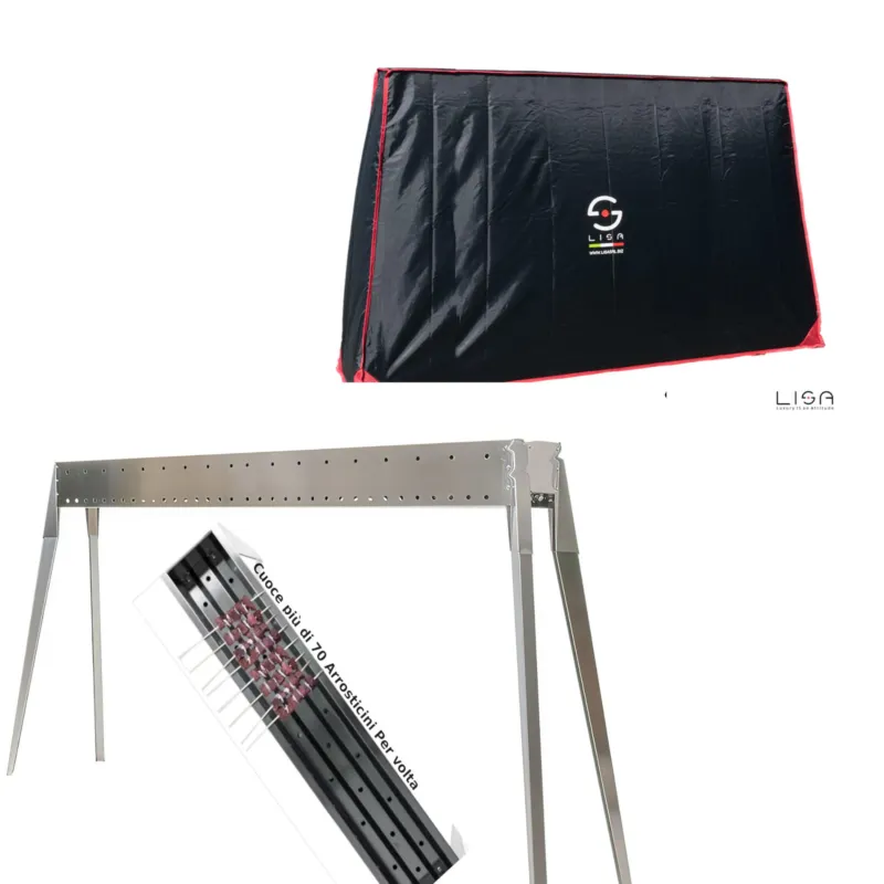 Super Prezzo Cover per cuoci spiedini LISA MIAMI 1500 Dimensioni 125x 75 cm Realizzata in materiale leggero Impermeabile colore nero LISA SRL