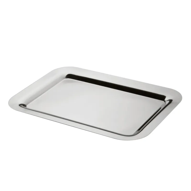 Economico Vassoio Rettangolare Senza manici lunghezza 43 cm Linea BOSTON EME in acciaio inox Lucido liscio Eme Posaterie