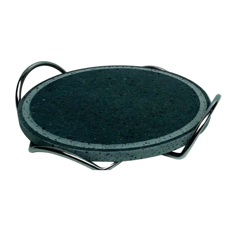 Prezzo Scontato Pietra Ollare Bistecchiera telaio cromato in Ferro Diametro 28 cm Spessore pietra ollare 2 cm piedi pieghevoli ideale per cotture alla piastra, bistecche, selvaggina Sessa Ferro Battuto