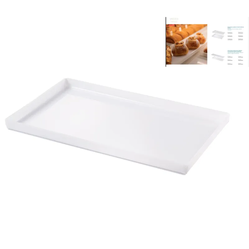 Vassoio in PLEX con bordi, ideale per brioche , pralineria Dimensioni 45x25x h 2,5 cm spessore 5 mm In plexiglass Colore opalino Erreenne srl Offerta Limitata