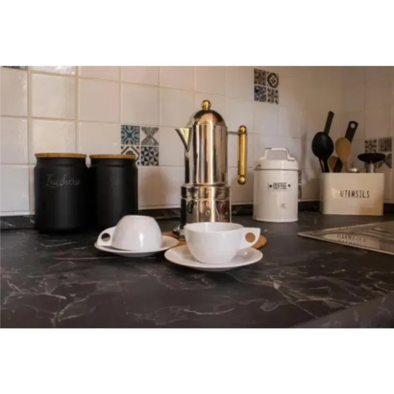 Tazza in Melamina da Caffè manico, SET 4 PEZZI leggera e robusta Diametro 7,5x9,5x h4.2 cm capacità ml 100 Colore Bianco Dekorahshop Esclusivo