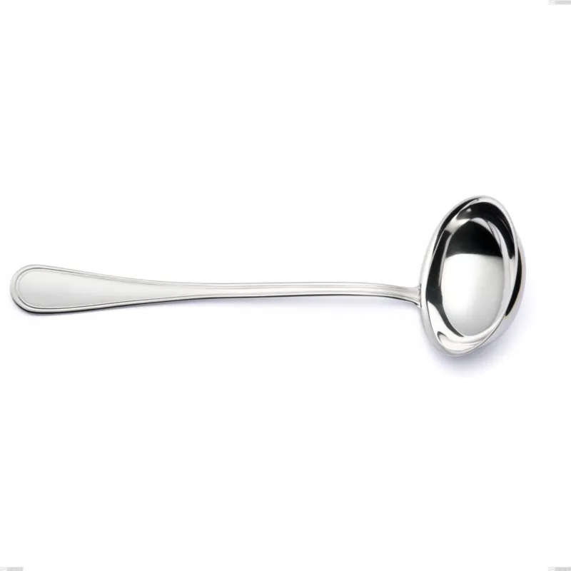 Mestolo Impero Argento 8 micron, Acciaio inox Aisi 304 Finitura Argentata, spessore argento 8 micron, spessore posata 3 mm, lunghezza 287 mm Eme Posaterie Nuova Collezione