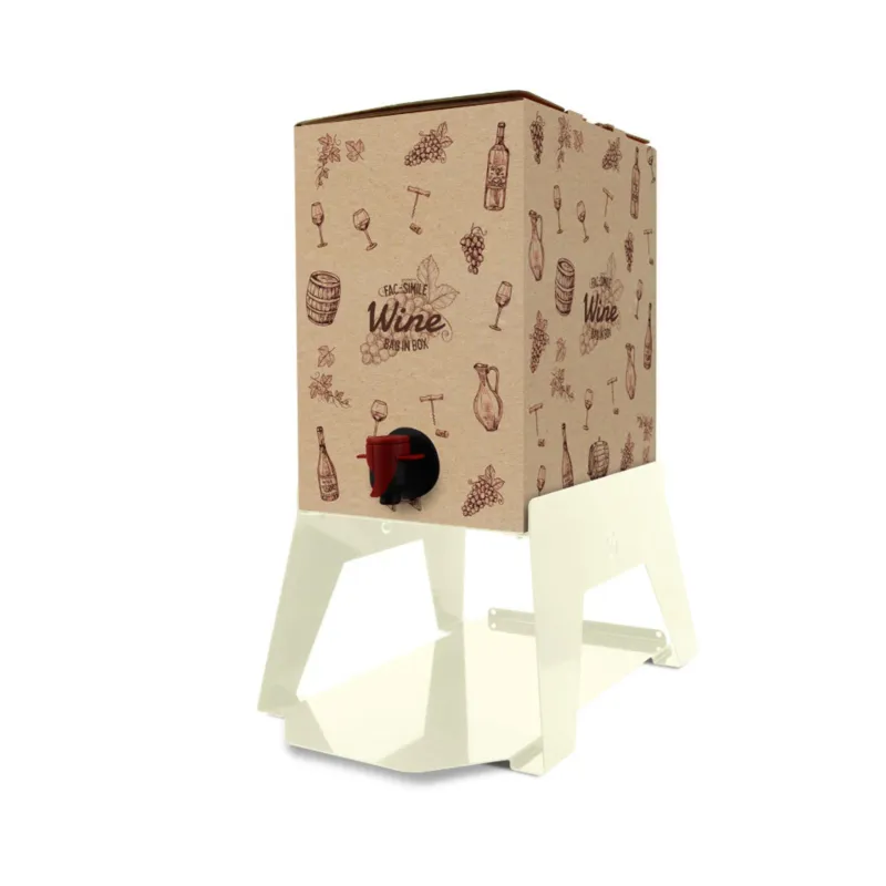 Novità Porta Bag in Box 5 Litri - Bacco - per Vino e Olio ColorePANNA 15 cm Dimensioni 19x27,2 x h 14,2 cm forma quadrata Panna LISA SRL