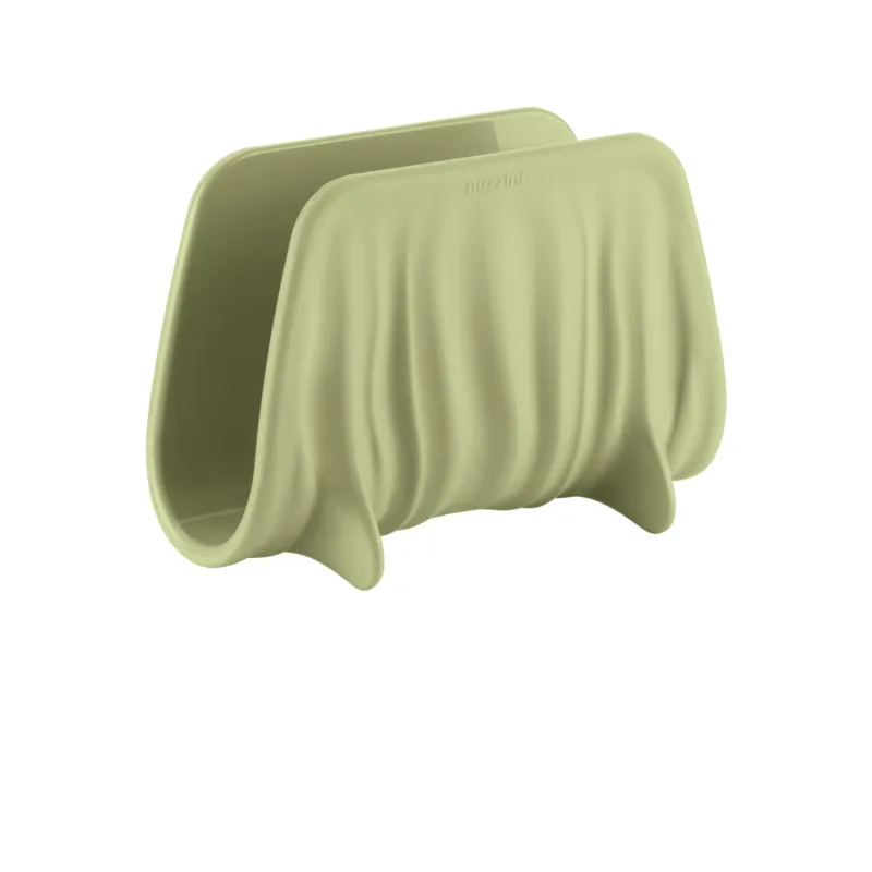 Portatovaglioli Verticale TIERRA Dimensioni 16x8 x h11 cm cm realizzato con bottiglie riciclate riciclando 2 flaconi in plastica usa e getta da 1,5 litri colore Verde alga Guzzini Spedizione Espresso