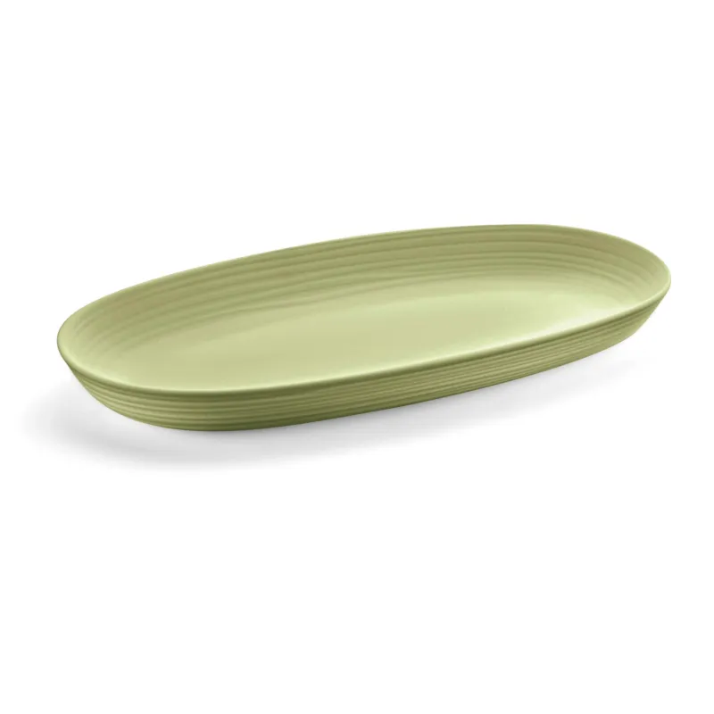 Quantità Limitata Vassoio Da Portata Tierra realizzato con plastica riciclata di 12 bottiglie 41x22,9xh4,2 cm -5000 cc colore Verde alga Guzzini