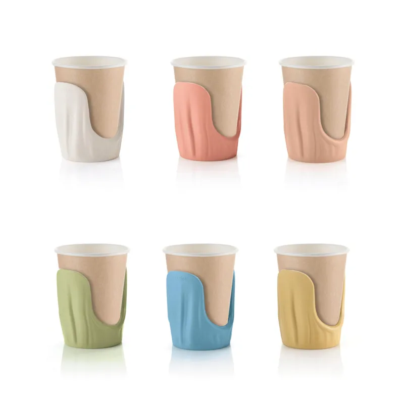 Reggi bicchieri universali set 6 pezzi Linea TIERRA Dimensioni 11x7x h17,5 cm in Materiale SAN post consumer recycled plastic, Wood multicolor Guzzini A Buon Prezzo
