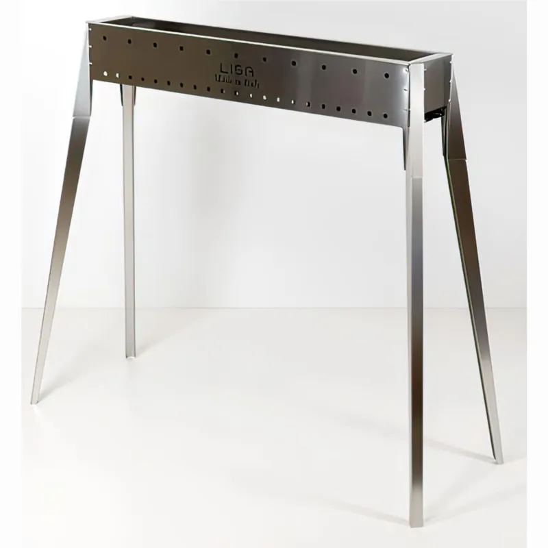 Esclusivo Cuoci spiedini Arrosticini a Carbone classica, con gambe sfilabili Miami 800 da Min 20 -Max 50 spiedini ed arrosticini Dimensione 80x11x h83 cm in acciaio aisi 430 LISA SRL