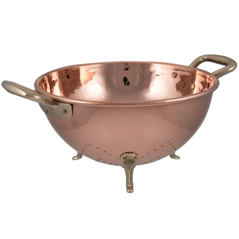 Quantità Limitata Colapasta In rame martellato a mano con manici Navarini Rame Ø 27xh14 - 1,19 kg. spessore 1 mm corpo in rame lavorato a mano Navarini rame