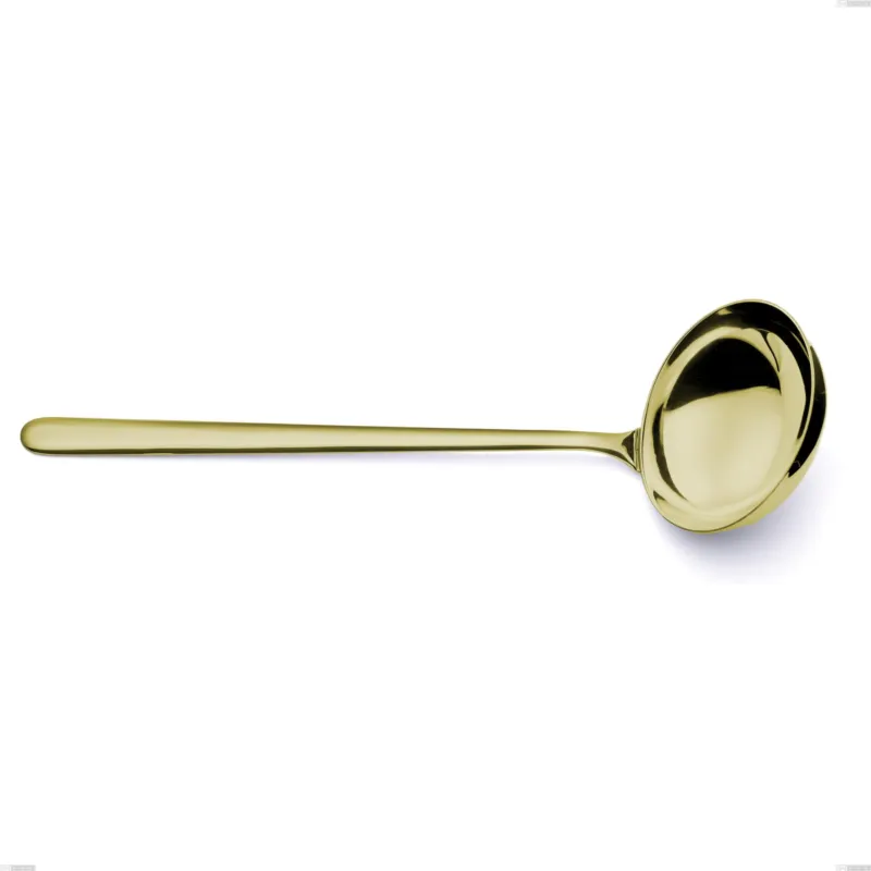 Mestolo Venice Tin Gold, Acciaio Inox 18-10 trattamento pvd oro, spessore 4 mm, lunghezza 310 mm Eme Posaterie Acquista Ora