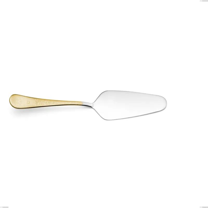 Esclusivo Pala torta Hermitage oro, acciaio 18-10, oro 24 carati lucido, spessore 2.5 mm, lunghezza 225 mm Eme Posaterie